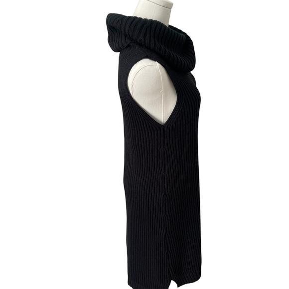 BB Dakota Cowl Neck Black Sleeveless Sweater Dress Sz S - Picture 3 of 7